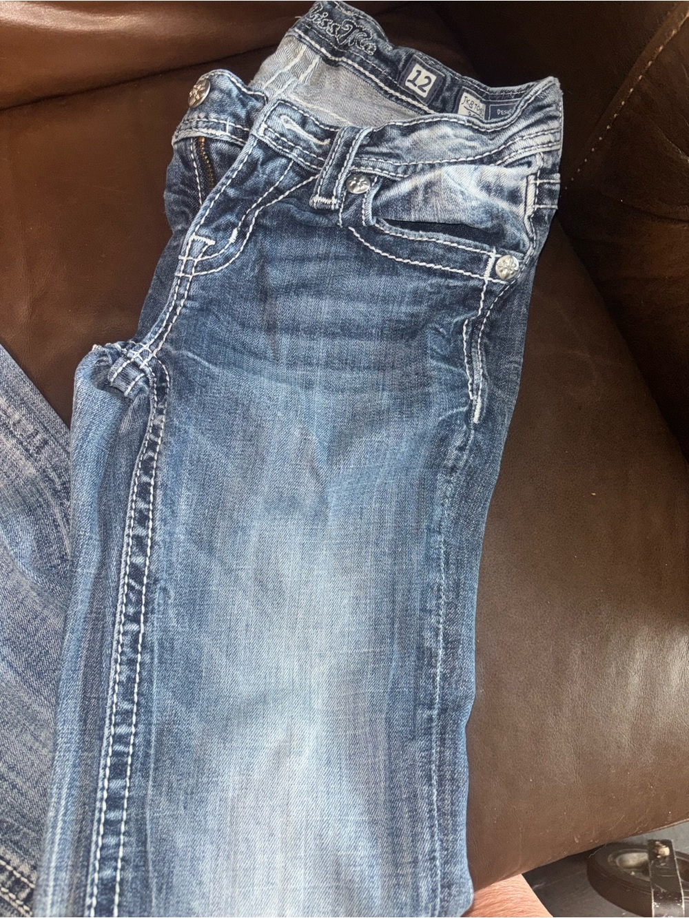 Girl Miss Me boot cut  Blue Washed Denim Jeans